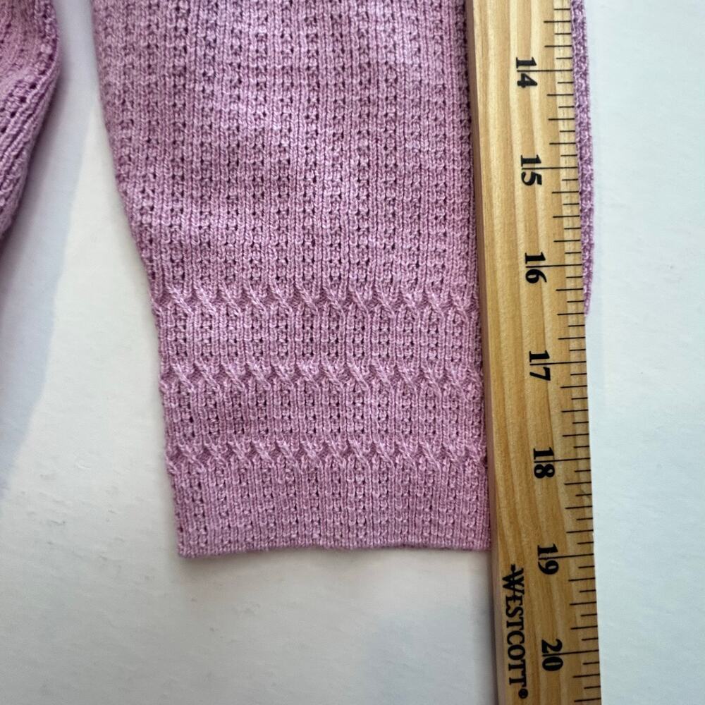 Soft Surroundings waffle knit silk and cotton  3/4 sleeve lilac sweater size 1X - Picture 9 of 10